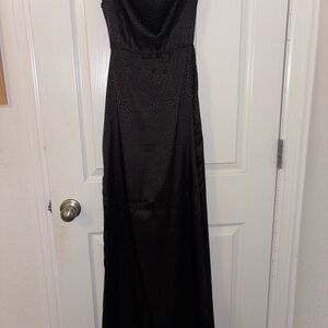 Lucy in the Sky Black Cowl Neck Strapless Gown